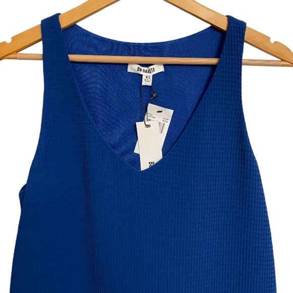 BB Dakota Sleeveless Waffle Knit Dress Size XS Textured V-Neck Indigo Blue - Picture 5 of 14